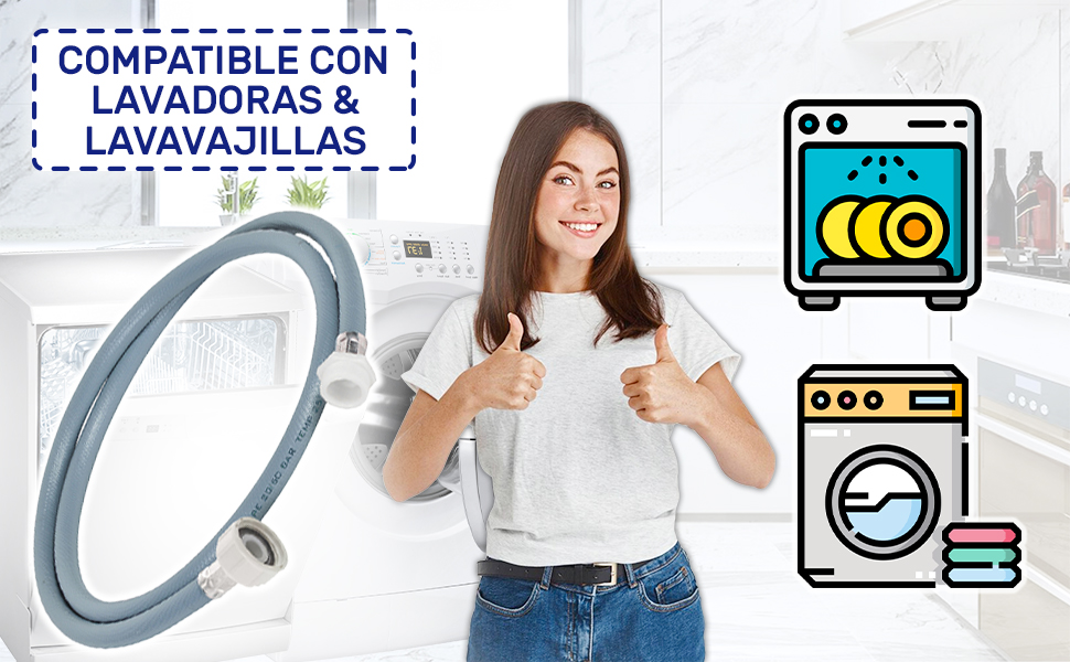 Alargador de Tubo Entrada Agua Lavadora