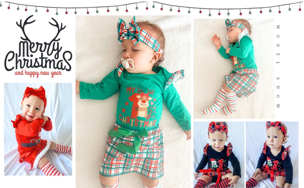 Baby Girl My First Christmas Outfit