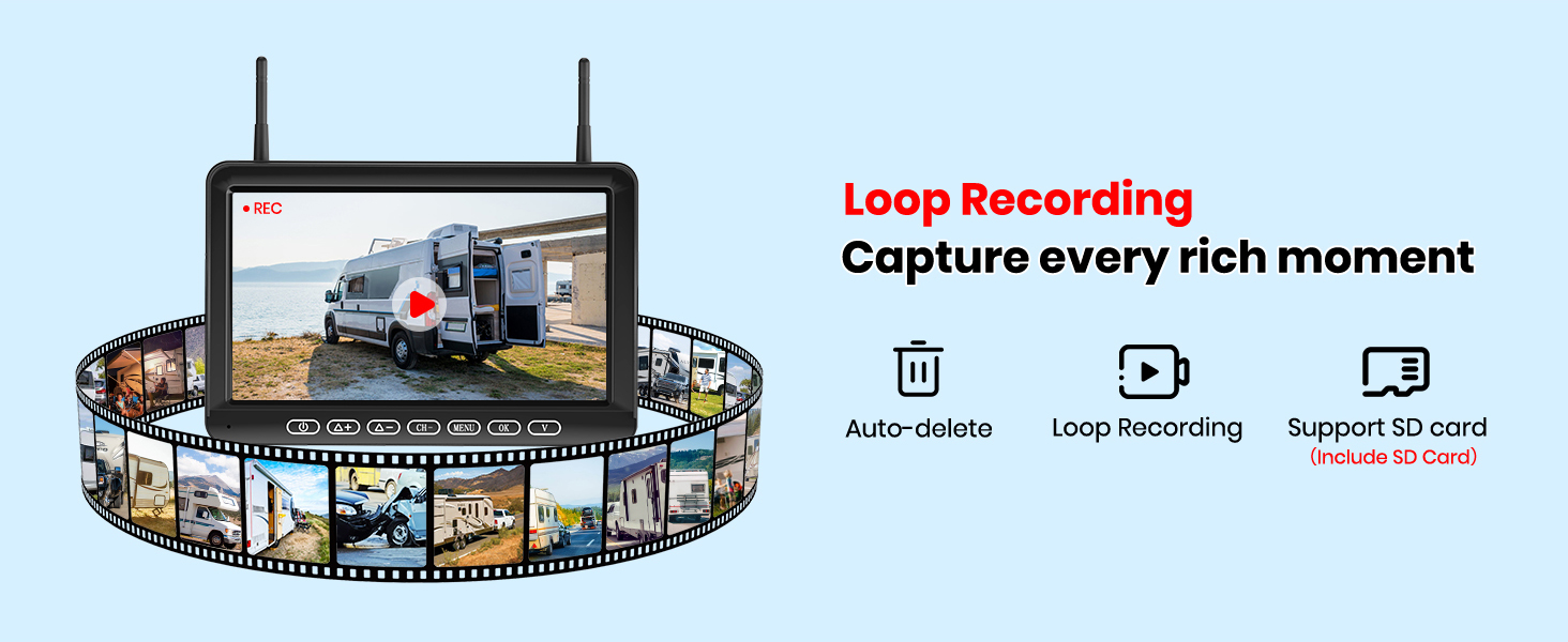 rv backup camera wireless with monitor