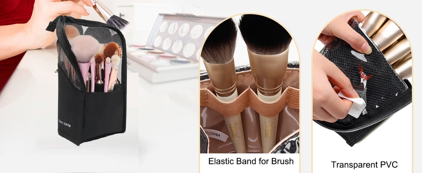makeup brush holder with cover