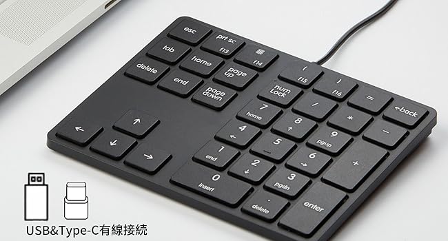 Amazon | Levieny [有線/USB Type-C両対応] 薄型 34キー テン