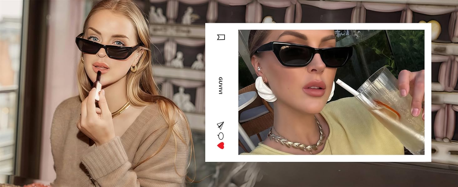 Retro Rectangular Sunglasses for Women Men