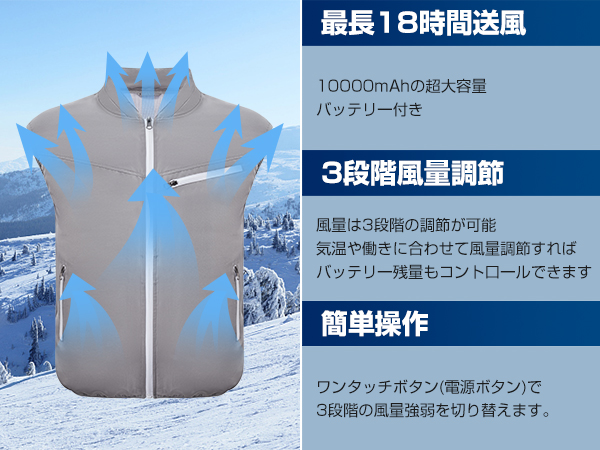 Amazon.co.jp: [BEMOKURI] 空調作業服 ベスト ファンバッテリー