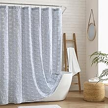 blue eyelet white shower curtain for bathroom chenille tufted liner white water restistant fabric