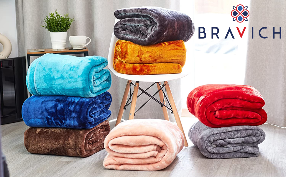 Bravich Soft Faux Mink Throw Silver. King Size Large Fluffy Blanket