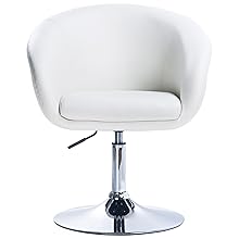 WOLTU Poltroncina Cucina Sgabello Bar Poltrona Girevole Imbottito Moderno Bianco 15 BH24ws-1_N0