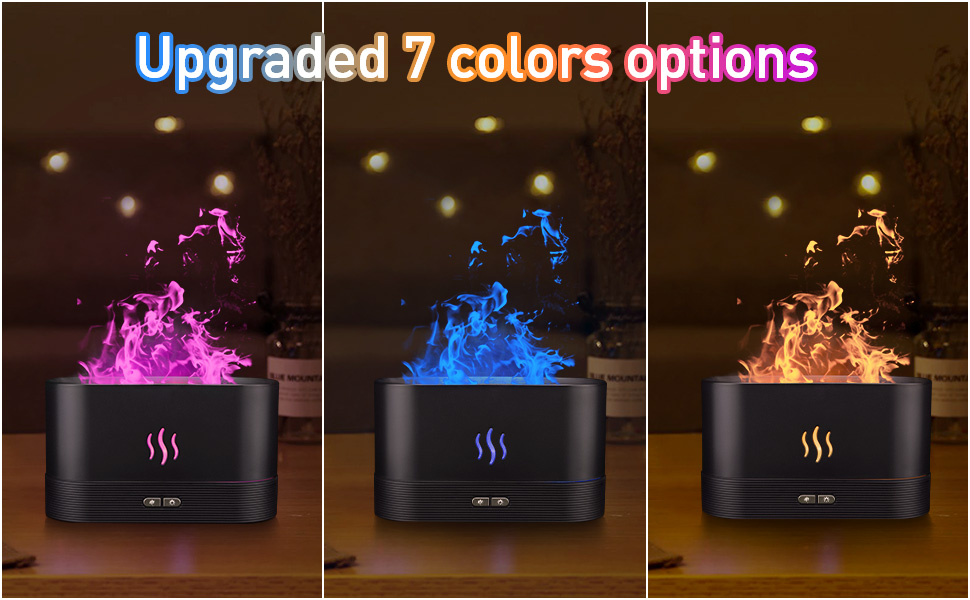 HIVAGI® Flame Air Aroma Diffuser H20 Humidifier, 7 Flame Colour