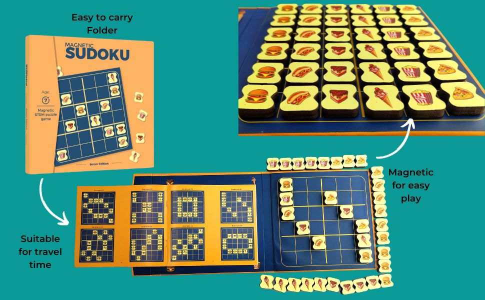 magnetic travel brain booster concentration games kids 7 year old Sudoku puzzle game