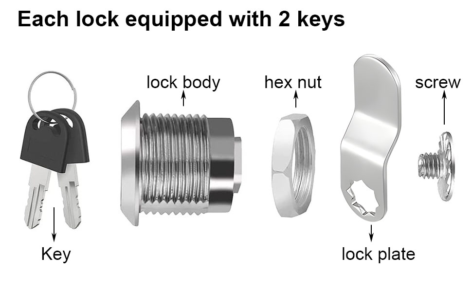 GNCLOUD Security Mailbox Lock 3 Sets 16mm Lock, Letter Post Box