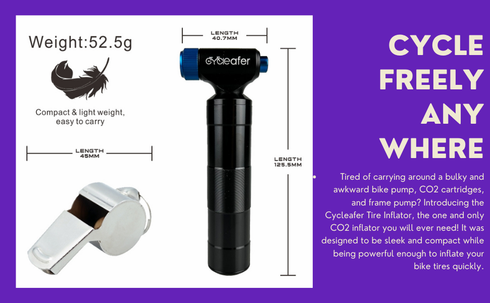 Cycleafer® CO2 Bike pump, Premium quality Bicycle Tyre inflator For