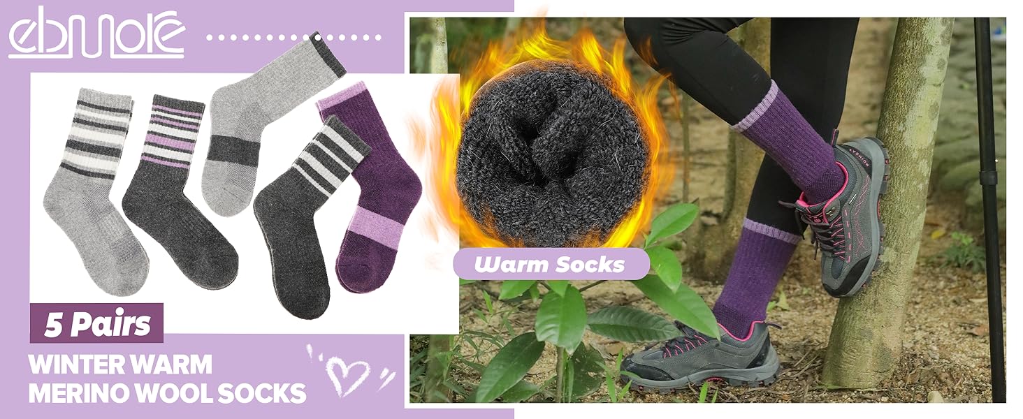 Womens Merino Wool Hiking Socks