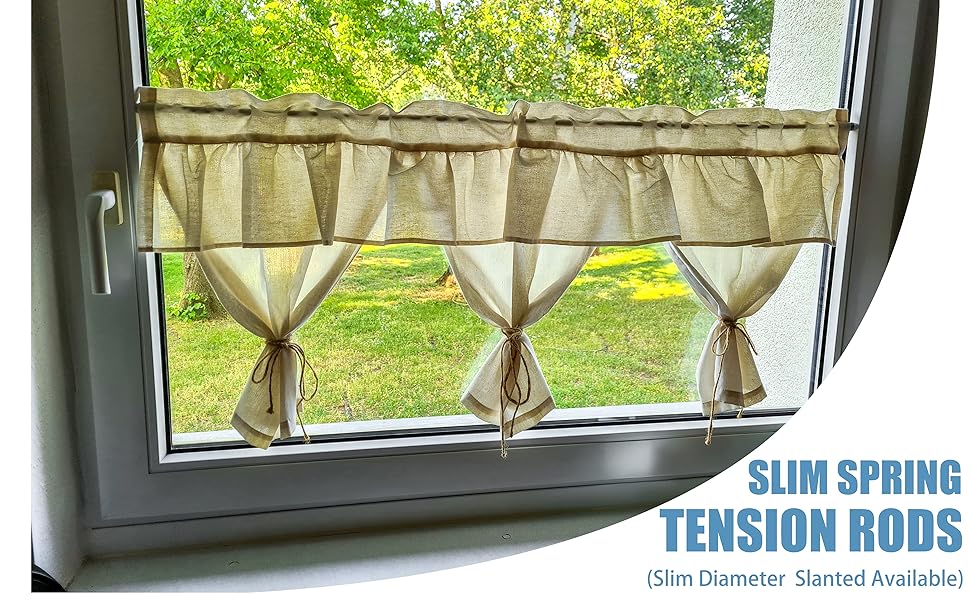 TYRON 2Pcs Thin Spring Tension Rod 18 to 28 Inches, 3/8 in