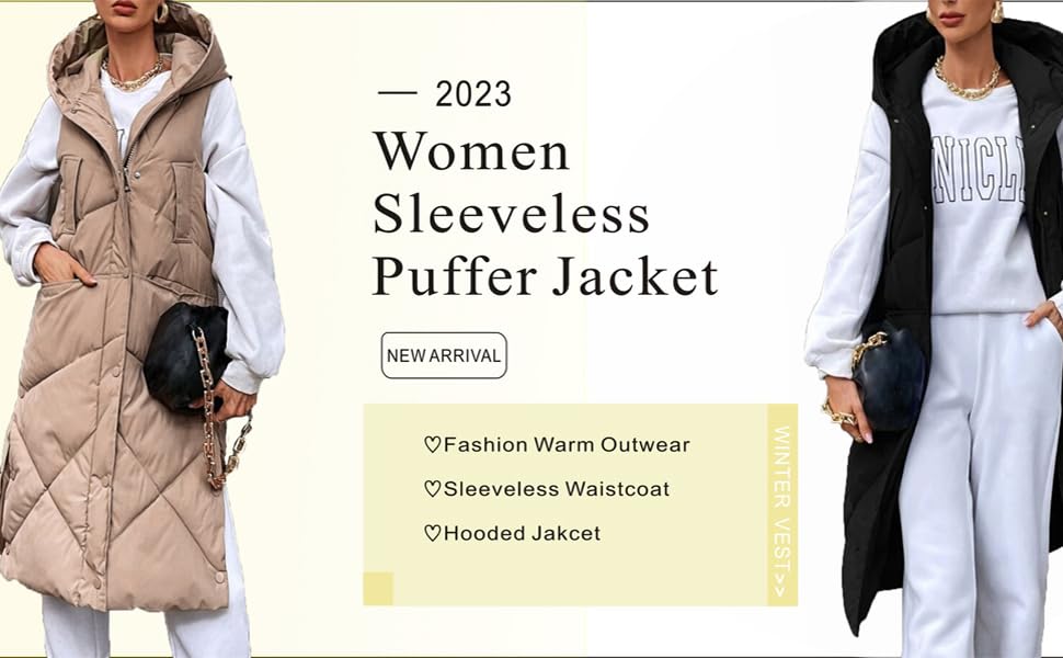 Alisa wang Women's Long Quilted Vest Casual Sleeveless