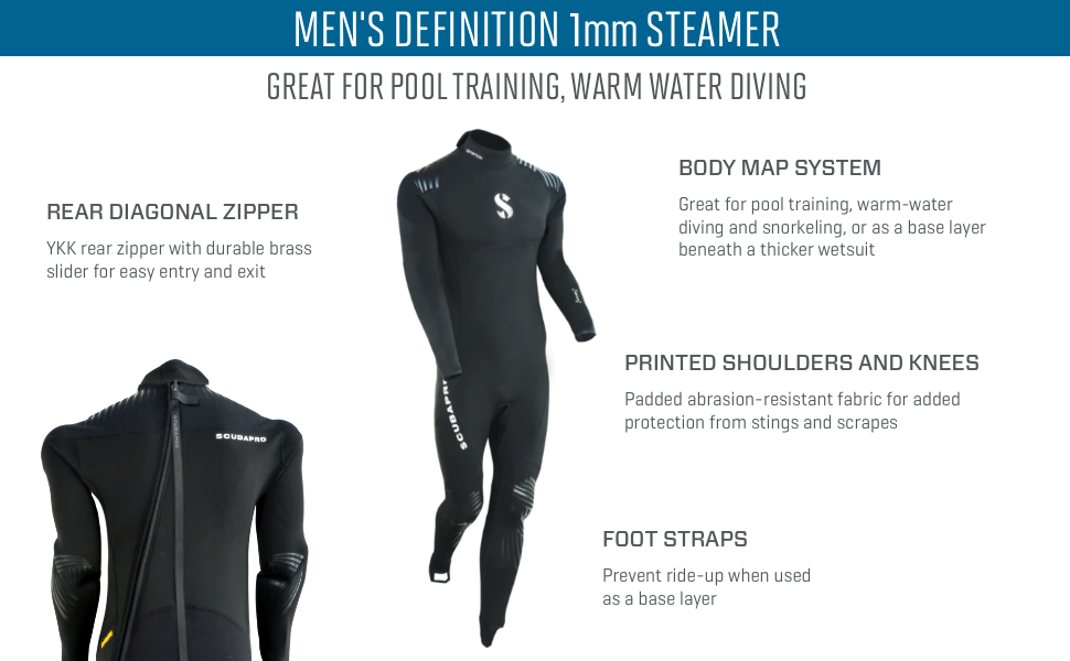 Scubapro 1mm Men's Definition Steamer Fuill Suit Sports