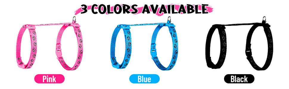 RvPaws Cat Adjustable Nylon Printed Harness Strap Collar with Leash Set Small Pet Walking for Kitten, Pink RvPaws Cat Adjustable Nylon Printed Harness Strap Collar with Leash Set Small Pet Walking for Kitten, Pink