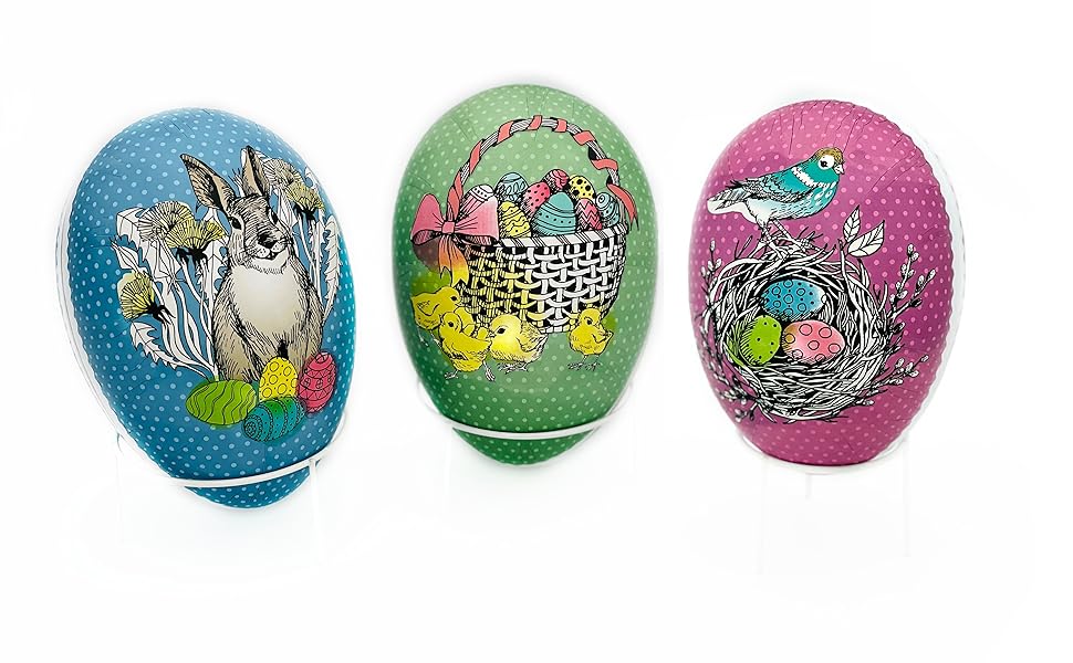 Nestler 3er Set Ostereier zum Befüllen Verschiedene Größen Motiv ...