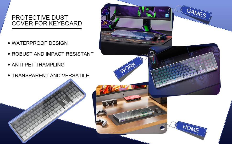 Desing Wish Keyboard Cover for Redragon K556, Water