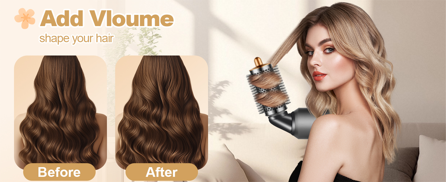 Upgraded Large Round Brush Attachment for Dyson Hair Dryer Accessories