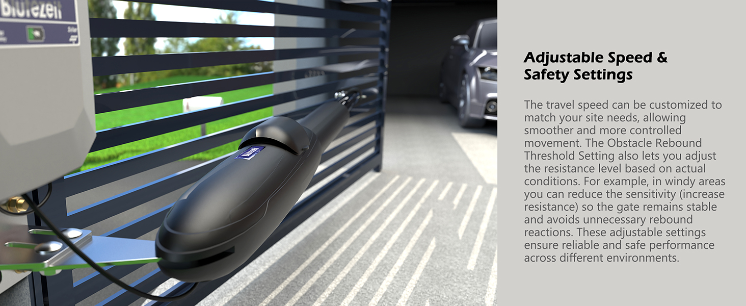 Adjustable Speed & Obstacle Reversal – Enhanced Safety and Smooth Operation