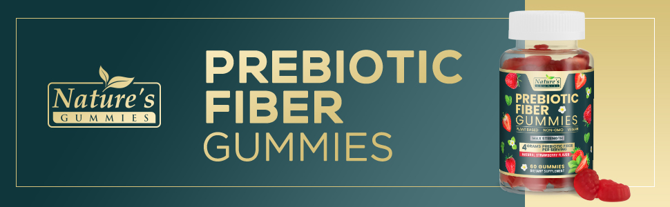 Natural Prebiotic Fiber Gummies. Pectin Based Dietary Fiber from Chicory Root Powder for Gut Health