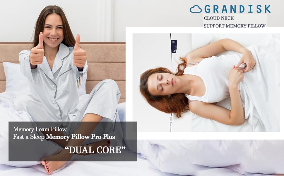 Grandisk Memory Foam Pillows Cervical Pillow for Neck Pain