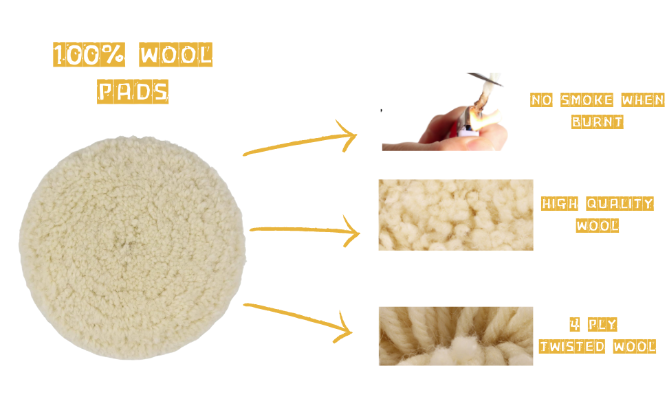 Wool polishing pads 7 inch