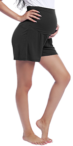 over the belly bamboo maternity shorts