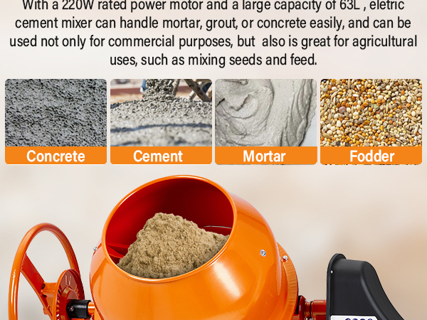 Cement Mixer For Drill Fujampe 5 Cu Ft Electric Cement Mixer