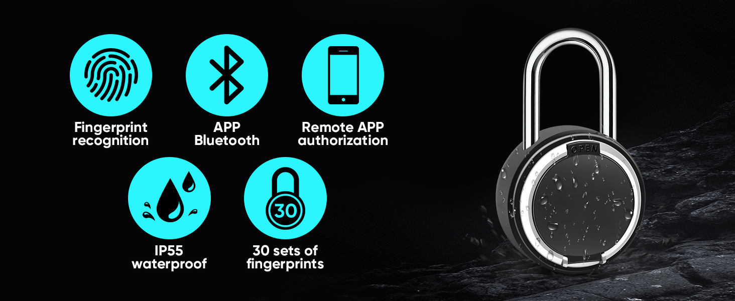 Fingerprint Padlock with case