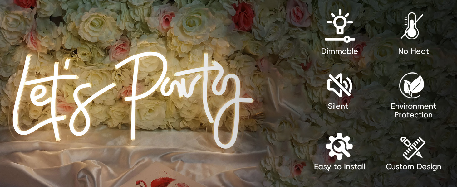 lets party neon sign
