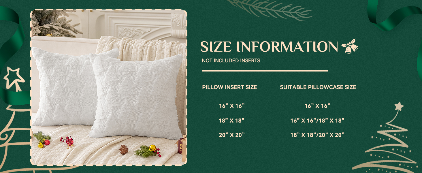 Softalker Christmas Decorative Pillow Covers 16x16, Set of