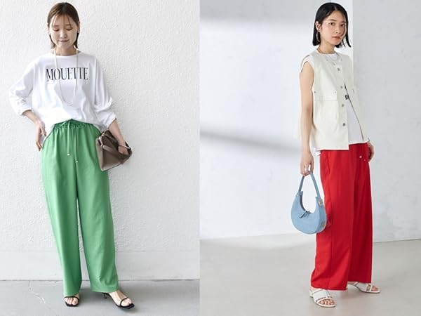 Drawer グリーンフラワードロストパンツ38 Drawer グリーンフラワードロストパンツ38
