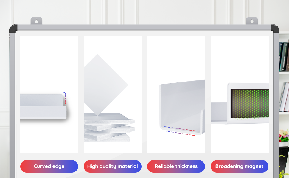 2 Pcs Book Shelf for Whiteboard,Reusable