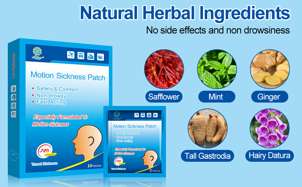 KONGDY 10 Counts Motion Sickness Patches for Kids Adults