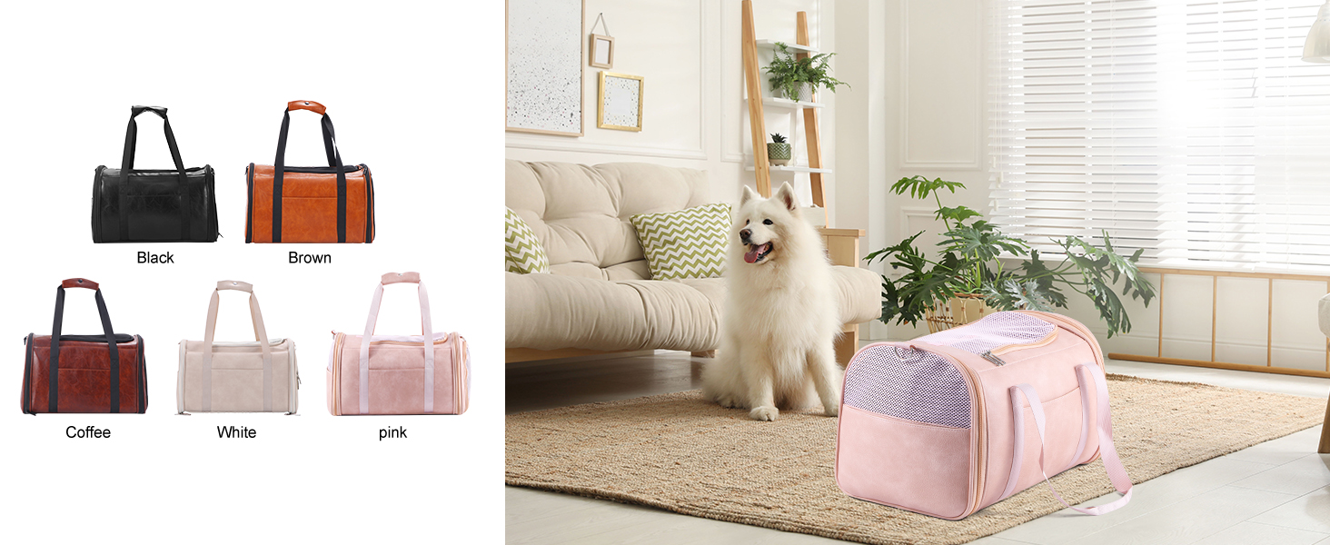 Fashion Leather Dog Carrier Cat Carrier Airline Approved Pet Carrier