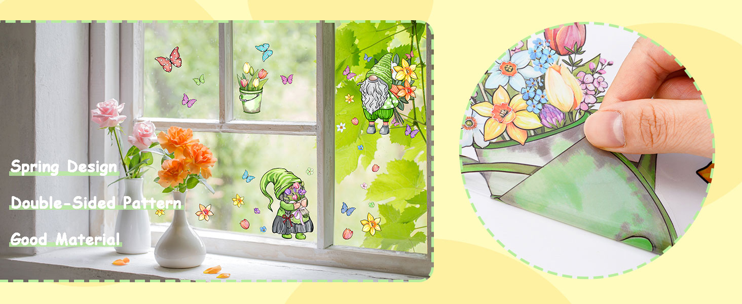 WH7171  Spring Window Clings Watercolor 