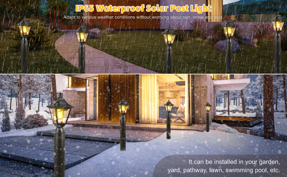 TPSHPTS Solar Post Light, Motion Sensor Post Lights Solar Powered