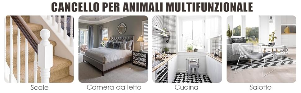 COSTWAY Cancelletto Per Cani Pieghevole E Girevole, In Legno Massello Con 3 Ante, Ideale Per Scale, Soggiorno E Cucina, (153 X 93 X 2 Cm) 15 1