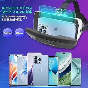 スマートフォン　VRゴーグルセット Amazon | VRヘッドセット iPhone & Android対応 - アクション