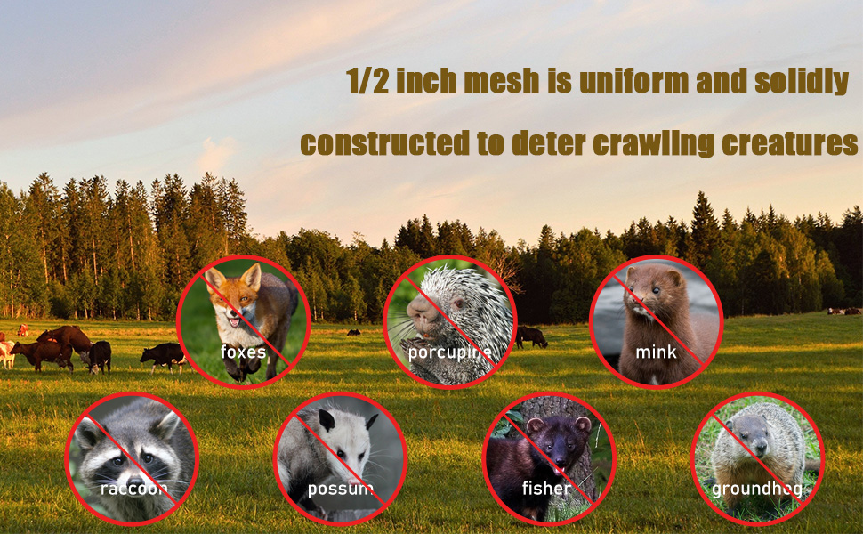 Znnam Hardware Cloth, 1/2 in Square Openings, 48 in X 100 ft, 19 Gauge