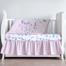 Pink Crib Skirt - My Little Zone Butterfly Collection