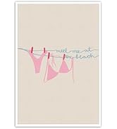 Pink Bikini Beachy Wall Art Aesthetic Coastal Cowgirl Canvas Paintings Trendy Summer Meet me at T...