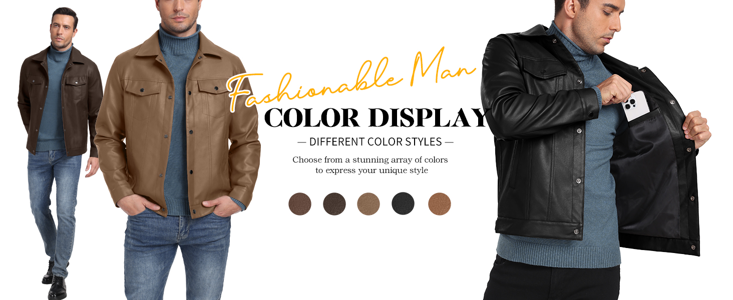 Warm Winterjacke Klassisch outdoor jacken für herren Freizeit leder jacken herren Mit Klappentasche