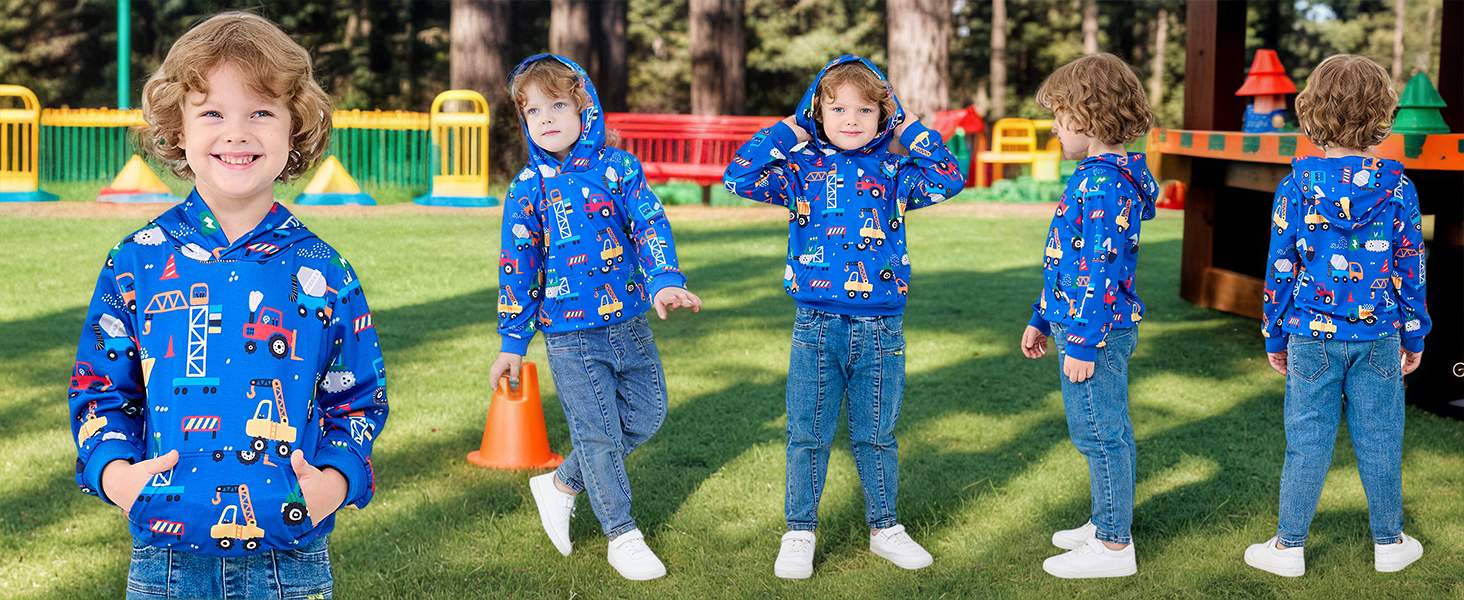NUBEEHOHO boys truck hoodie for toddler