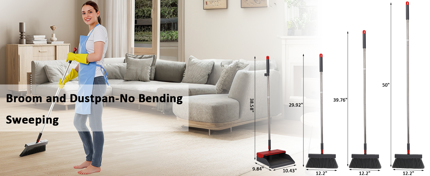 broom with dustpan combo set
