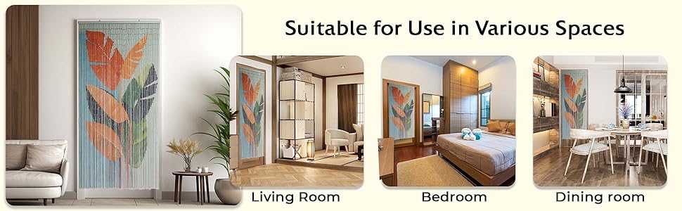 bamboo curtain wall art door beads doorway beaded room divider thermal boho cover hanging