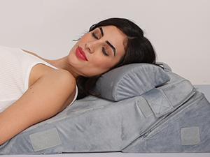 Grin Health Memory Foam Arthopedic Bed Wage Pillo Head Rest Adjustable Veg Cushion for Sleeping, Acid Reflux, Heartburn, GERD, Leg Support Pillo, Back Support, Pregnancy Pillow (Gray) Spn-jgsp memory foam orthopedic bed veg pillo head rest