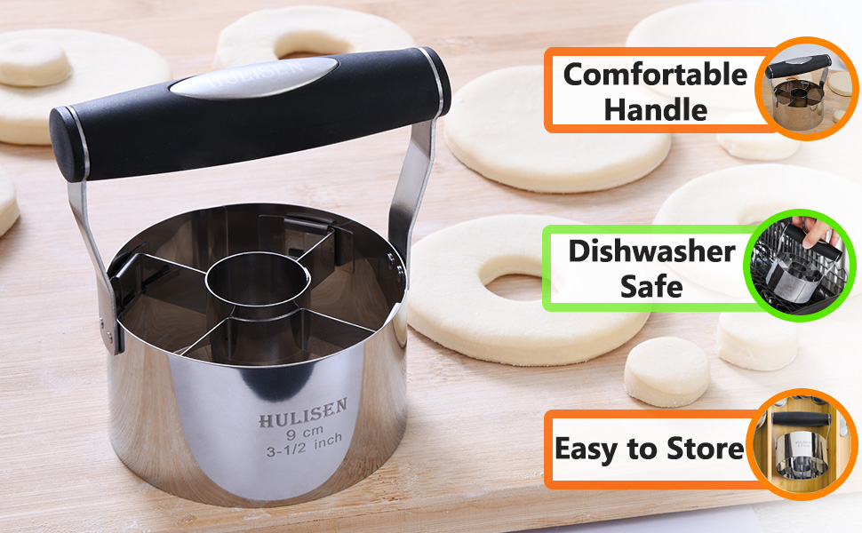 HULISEN Donut Cutter with Removable Center, 3.5" Stainless
