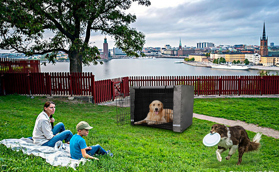 Yotache Dog Crate Cover for 36" Medium Double Door Wire