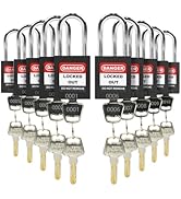 HiLKCO Lockout Tagout Lock Set 10 Pack Padlocks OSHA Compliant Safety Loto Locks for Lock Out Tag...
